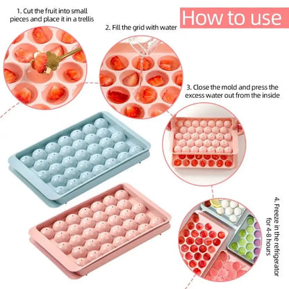 33 Ice Ball Molds for Whiskey Ice Balls and Lollipops PP Ice Cube Tray for Frozen Treats Cocktails and Coffee